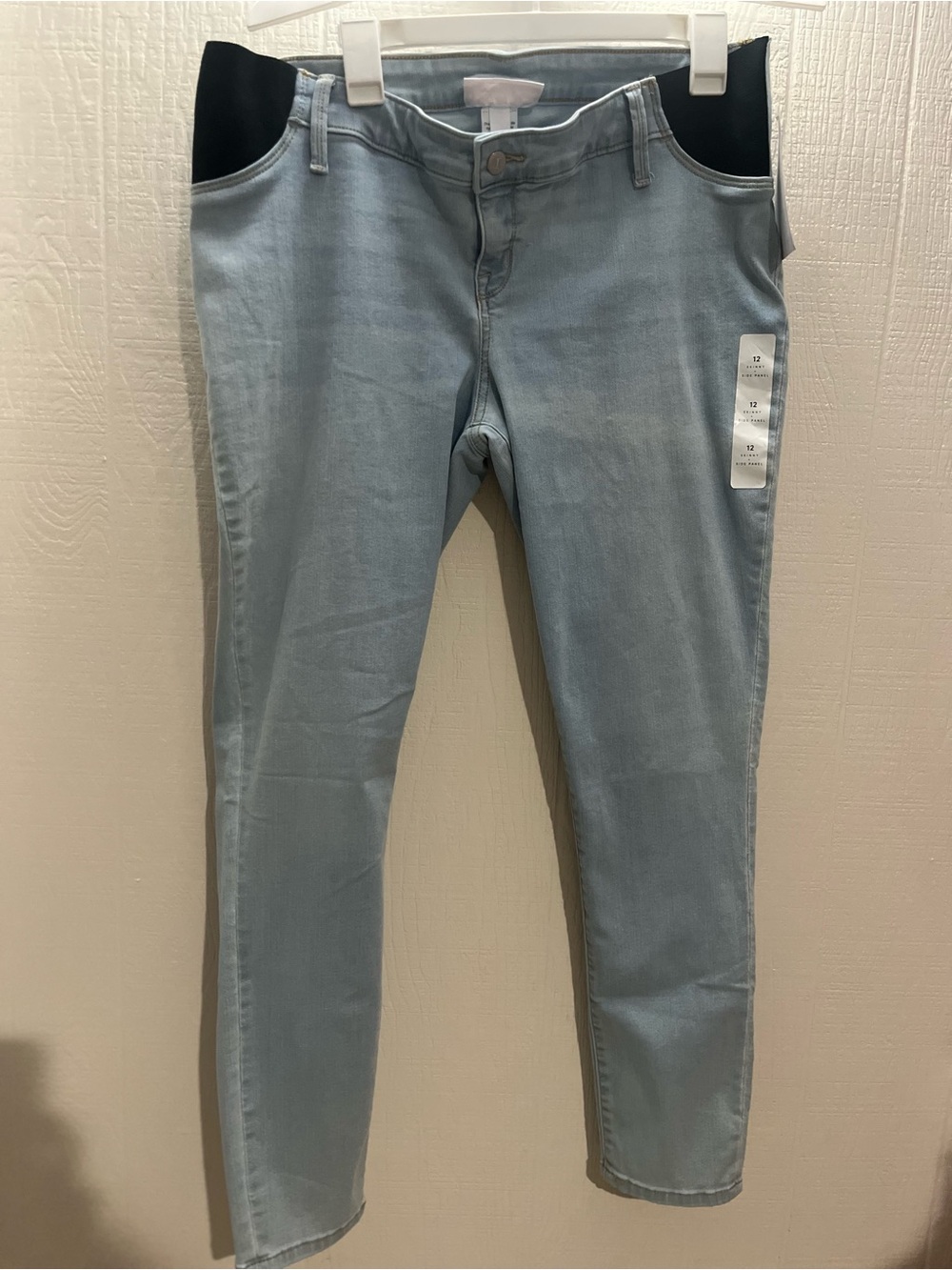 Target Light Blue Skinny Jeans with Black Stretch Panels